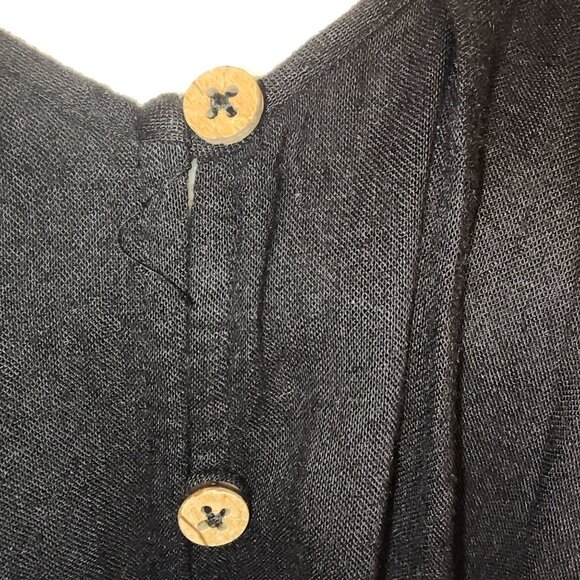 Free People Black Button-Down Cape/Poncho Flowing Long-Sleeve Top - XS - Picture 8 of 9